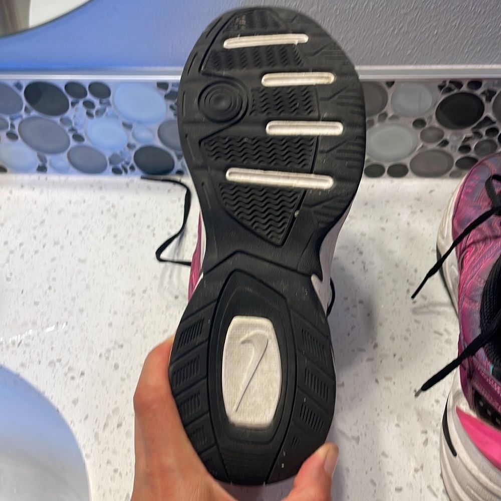 NIKE woman’s iridescent pink tennis shoes - Picture 9 of 10